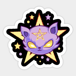 Kawaii pastel Goth Witchy Cat Sticker